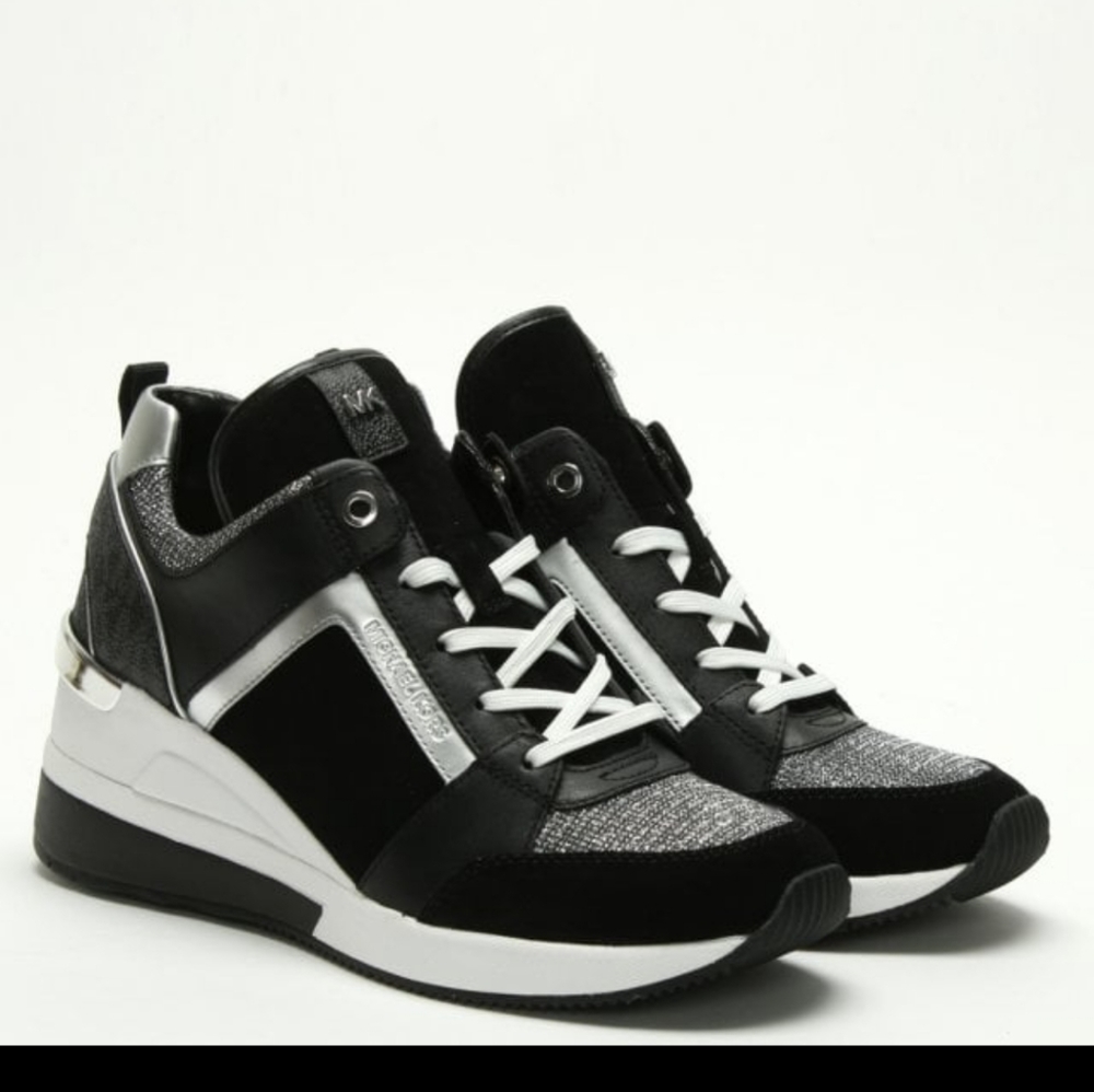 MK Liv Mixed Media Wedge Trainers